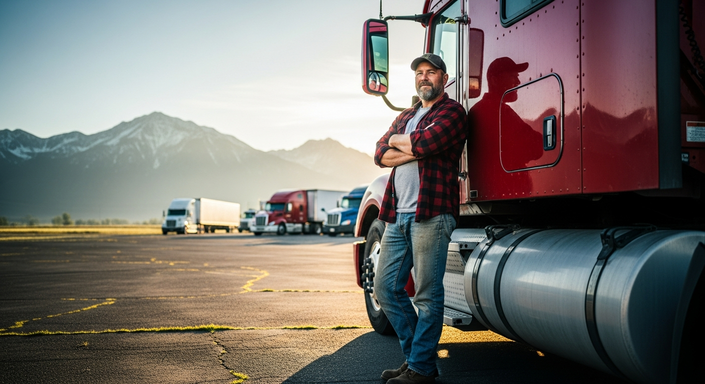 Independent owner operator with semi-truck
